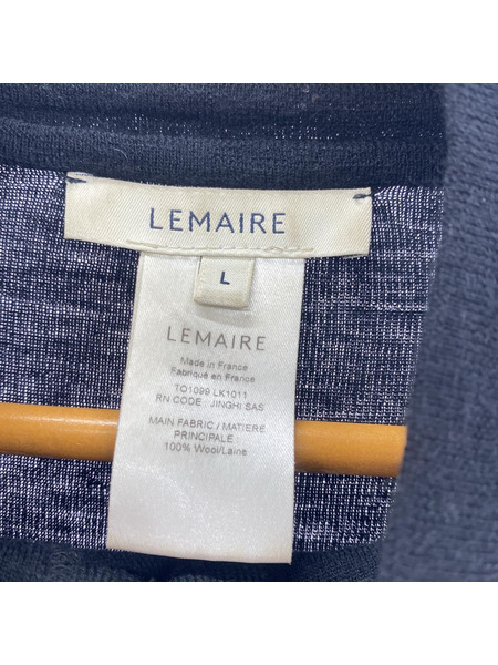 LEMAIRE 23AW ハイネックニットカーディガン L ブラック