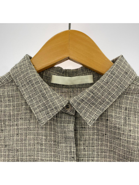 evam eva cotton linen check shirt 　チェッ ク　M E253T087[値下]