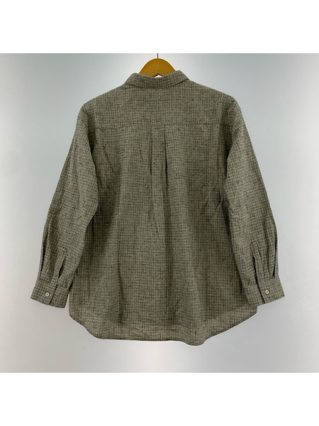 evam eva cotton linen check shirt 　チェッ ク　M E253T087[値下]