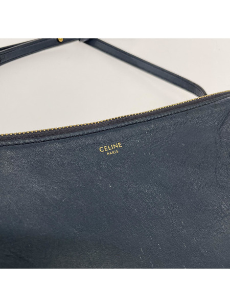 CELINE セリーヌ トリオ ショルダーバッグ ネイビー