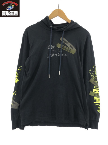 DIESEL T-JUST-LS-HOOD-TAPES POパーカー[値下]