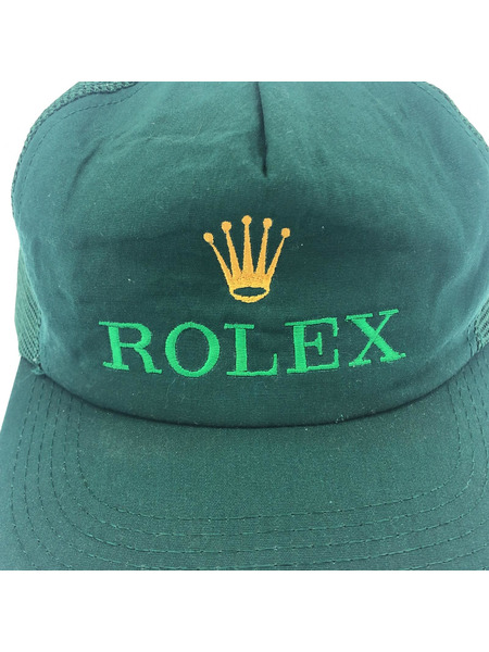 80~90s ROLEX 刺繍メッシュキャップ 緑