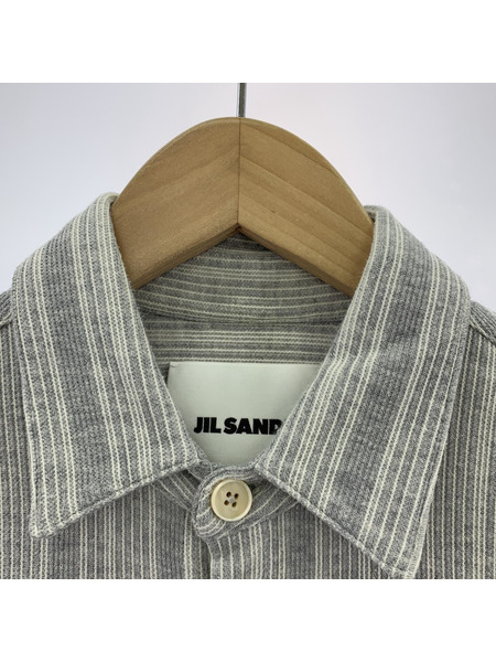 JIL SANDER ストライプSSシャツ S グレー