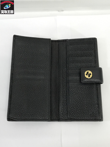 GUCCI 長財布 インターロッキングG レザー 黒