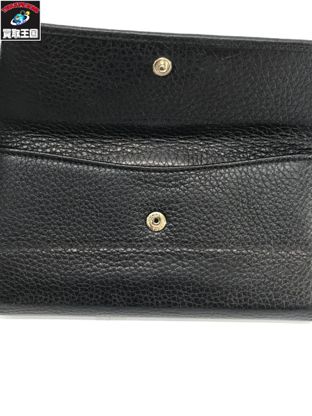 GUCCI 長財布 インターロッキングG レザー 黒