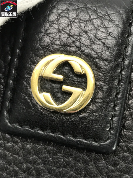 GUCCI 長財布 インターロッキングG レザー 黒