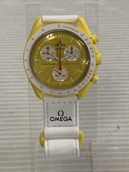 メンズQZ OMEGA×Swatch/ミッショントゥザサン/電池交換済