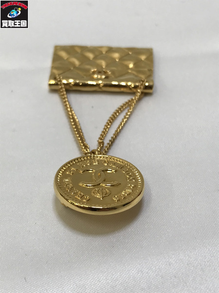  CHANEL シャネル マトラッセバック型 コイン ブローチ 