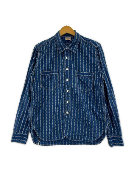 REAL McCOY’S 長袖シャツ DOUBLE DIAMOND L/S シャツ ブルー 15