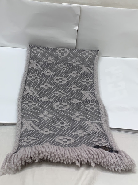 LV エシャルプ ロゴマニア ウール×シルク マフラー 本体のみ ダメージあり ルイ ヴィトン LOUIS VUITTON 