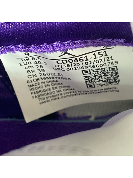 NIKE スニーカー WMNS AIR JORDAN 1 RETRO HIGH 白紫 (26.0cm)