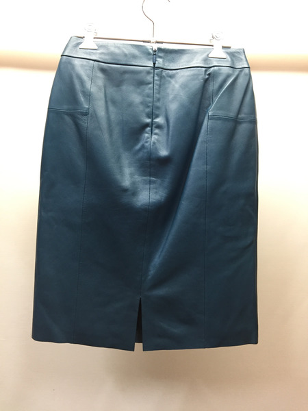 LOEWE/ラムレザースカート/34/青緑