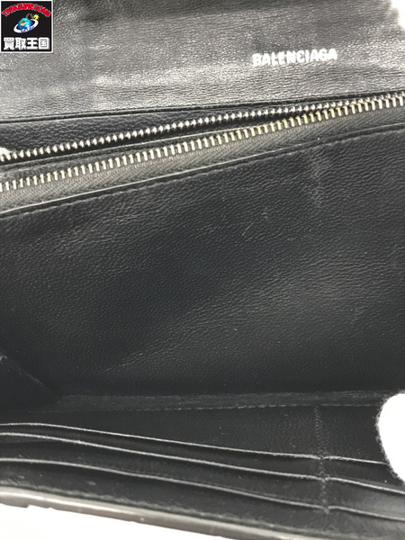 Balenciaga 長財布 アワーグラス 型押し 黒