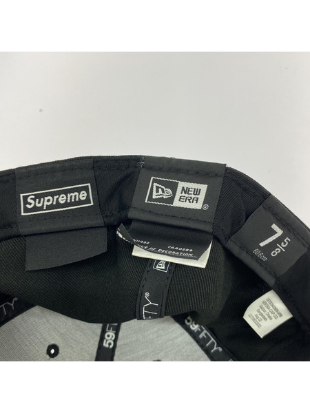 NEW ERA×Supreme 22AW S logo cap/ブラック