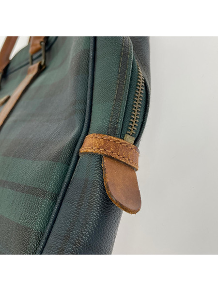 POLO RALPH LAUREN ブリーフケース タータンチェックレザービジネスバッグ ネイビー