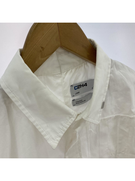 C2H4 ASTEROID RAW EDGE S/S SHIRT（L）ホワイト[値下]