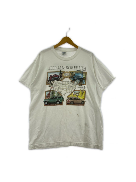 OLD・VINTAGE 半袖Tシャツ・カットソー 90s JEEP プリント 白 (L)