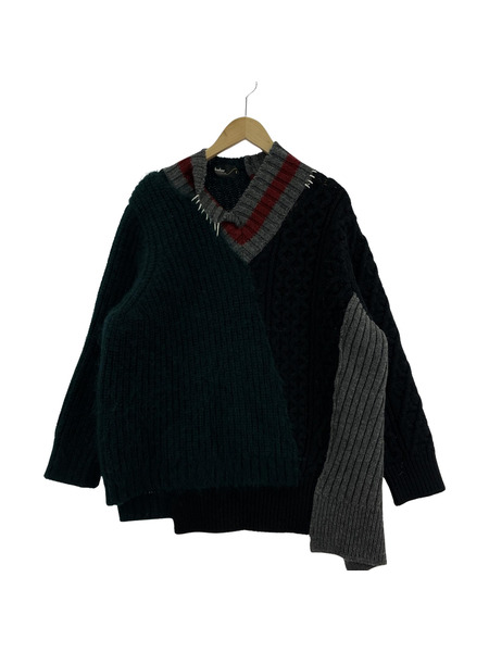 kolor 20AW VOLUME WOOL KID MOHAIR V CRAZY KNIT (1)