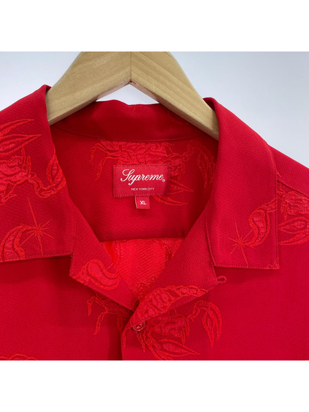 Supreme 半袖シャツ Scorpion Jacquard S/S Shirt/XL/レッド