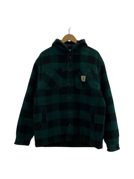 Carhartt WIP HOODED CHECK SHIRT JAC グリーン M