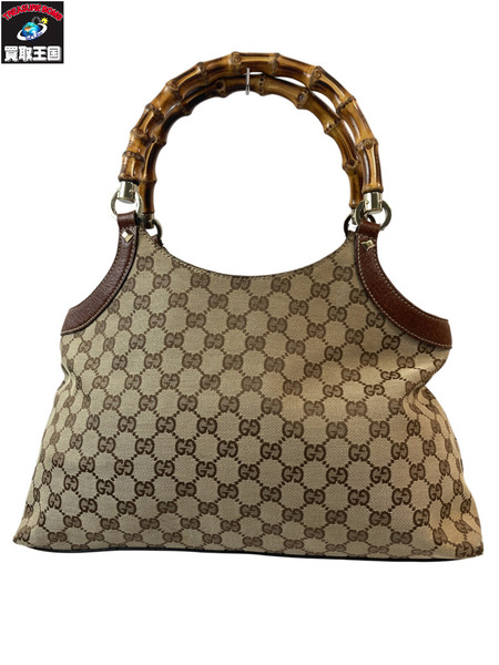GUCCI グッチ 137395 GGｌキャンバス バンブートートバッグ GG柄 ハンドバック