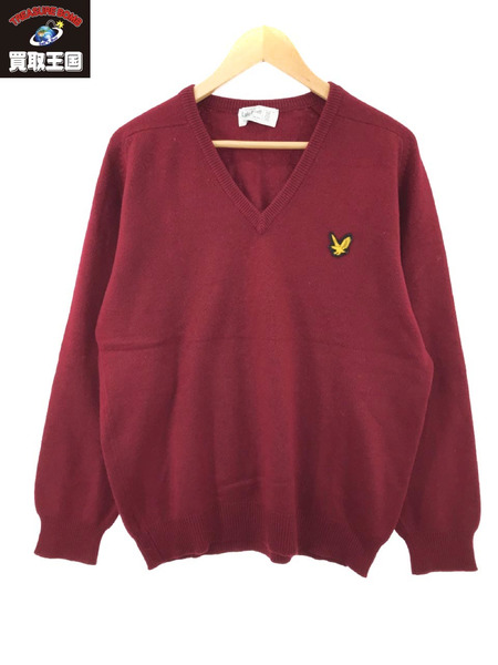 LYLE＆SCOTT スコットランド製 Vネック カシミヤニット(42) ブルー