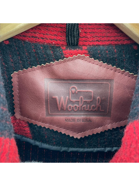 WOOLRICH ソノ他 USA製 バッファローチェック ウールコンチョボタンコート 赤黒