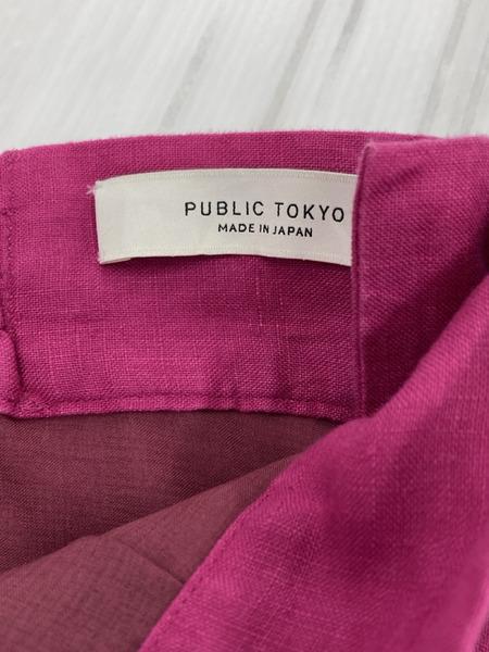 PUBLIC TOKYO リネン100% ラップスカート ピンク