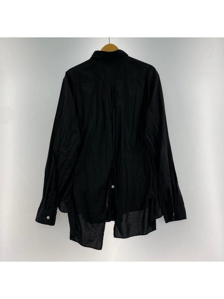 COMME des GARCONS 長袖シャツ HOMME PLUS 24SS エステル縮絨 ドッキングシャツ