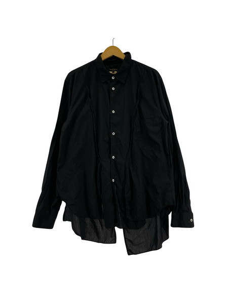 COMME des GARCONS 長袖シャツ HOMME PLUS 24SS エステル縮絨 ドッキングシャツ