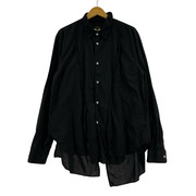 COMME des GARCONS 長袖シャツ HOMME PLUS 24SS エステル縮絨 ドッキングシャツ