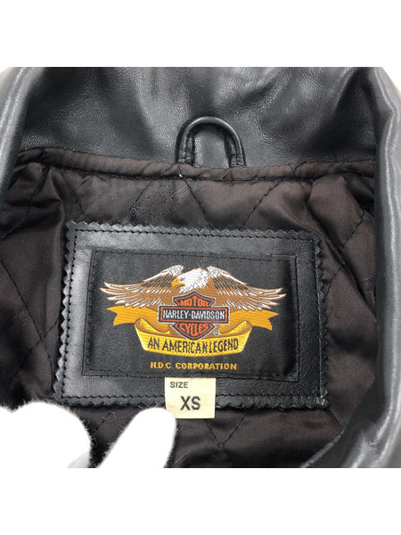 Harley-Davidson シングルライダースジャケット 黒 (XS)