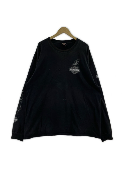 Harley-Davidson 長袖Tシャツ・カットソー 袖プリント ファイアパターン