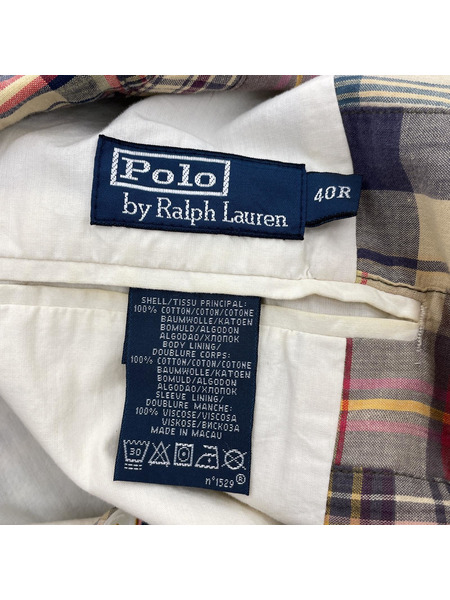 POLO RALPH LAUREN パッチワーク テーラードッジャケット