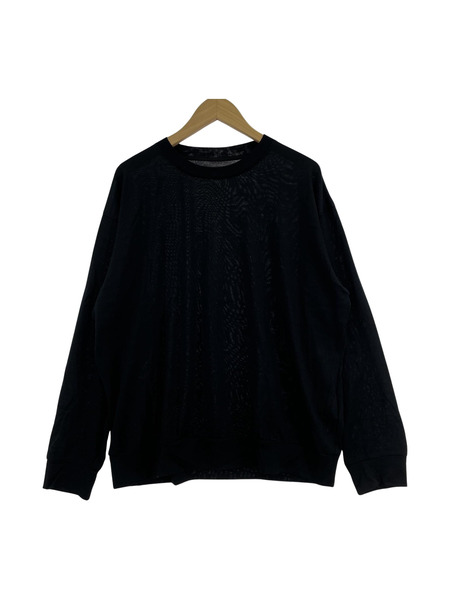 SOPHNET. WASHABLE WOOL HEM RIBBED LS TOP クルーネック L ブラック