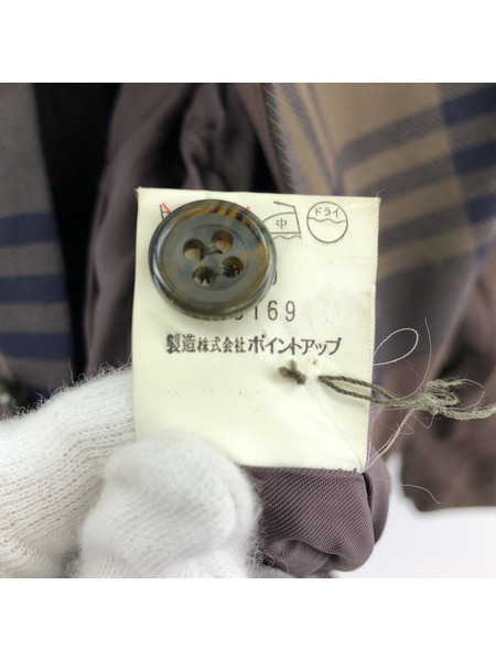 ISSEY MIYAKE HAI SPORTING GEAR チェック切替 テーラードジャケット ブラウン