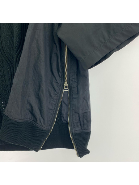 MAISON SPECIAL 半袖シャツ Different Material Docking shirt 黒 1