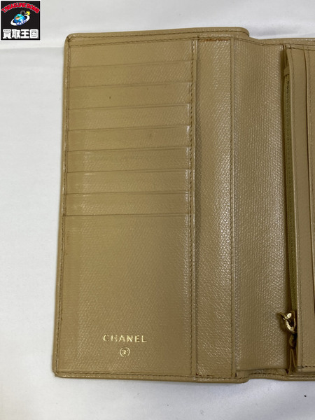 CHANEL シャネル ココボタン　長財布 サイフ ベージュ