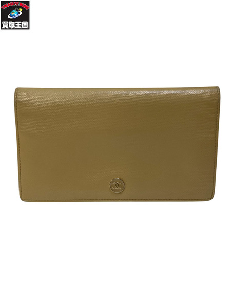 CHANEL シャネル ココボタン　長財布 サイフ ベージュ