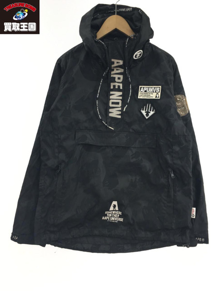 AAPE by A BATHING APE カモフラナイロンアノラックパーカー（M）ブラック[値下]