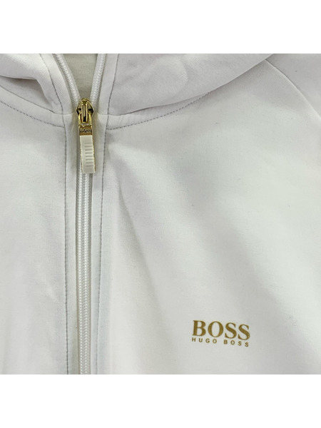 HUGO BOSS パーカー（ジップアップ） 白　L