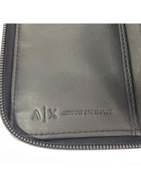 ARMANI EXCHANGE 長財布 ラウンドファスナー ロングウォレット 黒