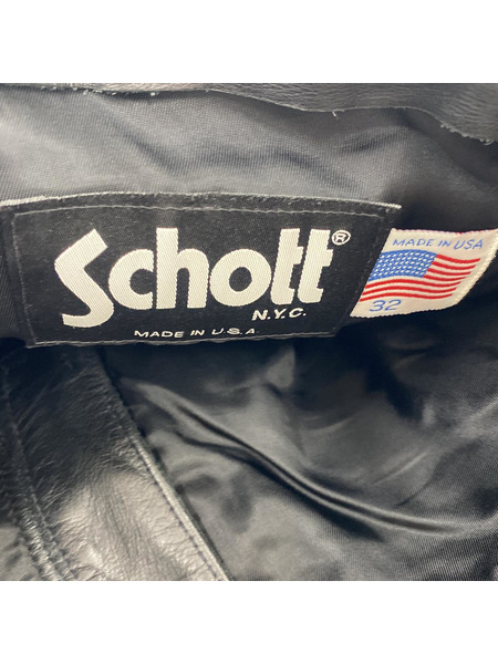 schott レザーパンツ 黒 W32