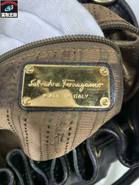 ハンドバッグ 2way ショルダーバッグ ブラウン