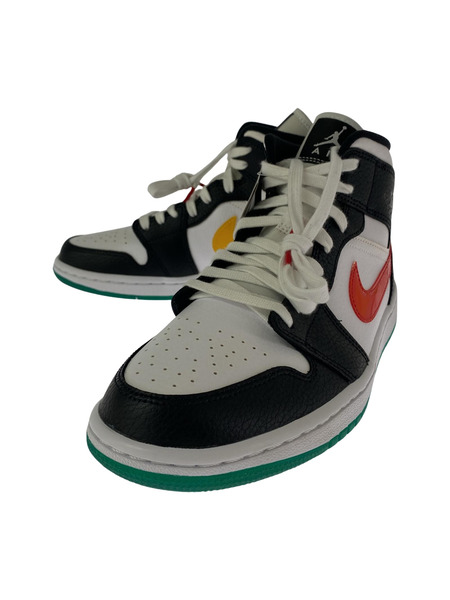 NIKE スニーカー AJ1  Mid "White/Red/Yellow"