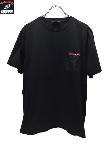 PRADA SPORT ナイロンポケット Tシャツ XL ブラック