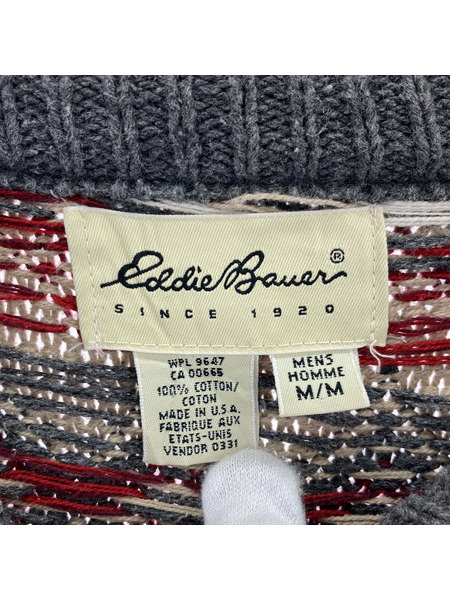 Eddie Bauer ニット・セーター 90s/USA製/白タグ/総柄ニット (M)[値下]