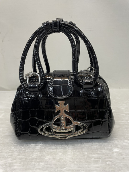 Vivienne Westwood クロコダイル型押しヴィーガンレザー バッグ ブラック