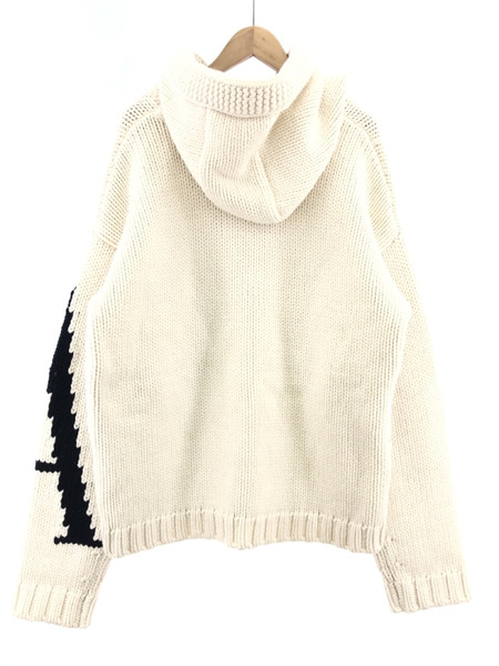 JW Anderson Logo Chunky Knit Hooddie ニットパーカー(M) ホワイト