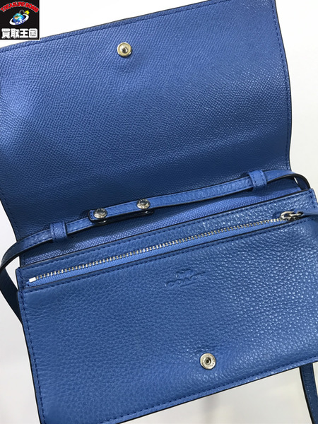 COACH ウォレットショルダーバック　ブルー